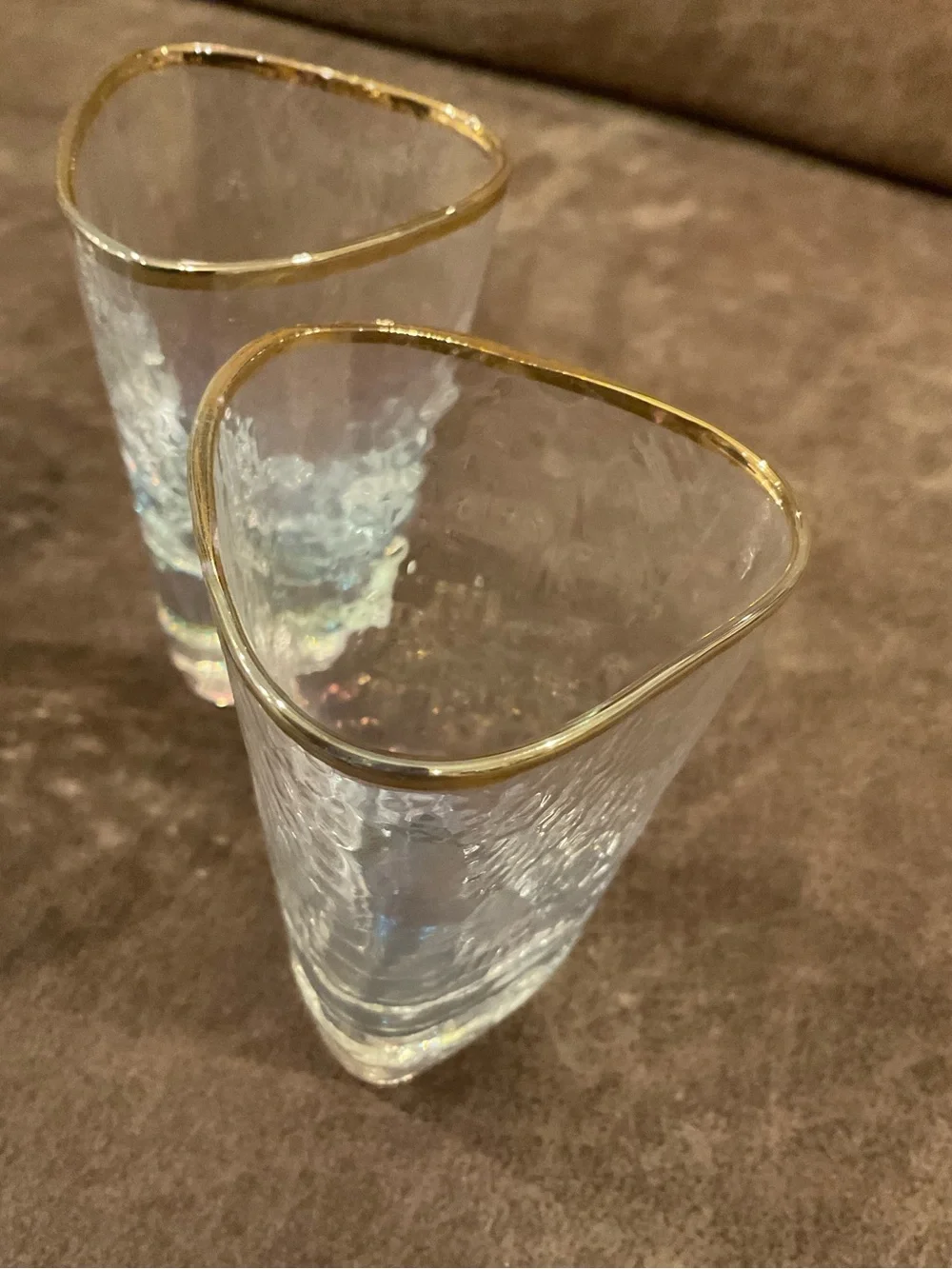 Anthropologie Zaza Lustered Triangle Shot Glasses